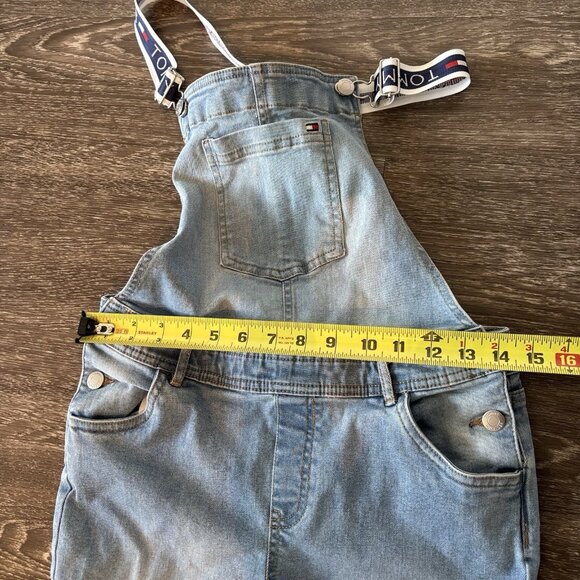 Tommy Hilfiger Girl Youth Icon Stripe Jean Overall Size 14 Distressed Y2K Denim - Picture 10 of 10